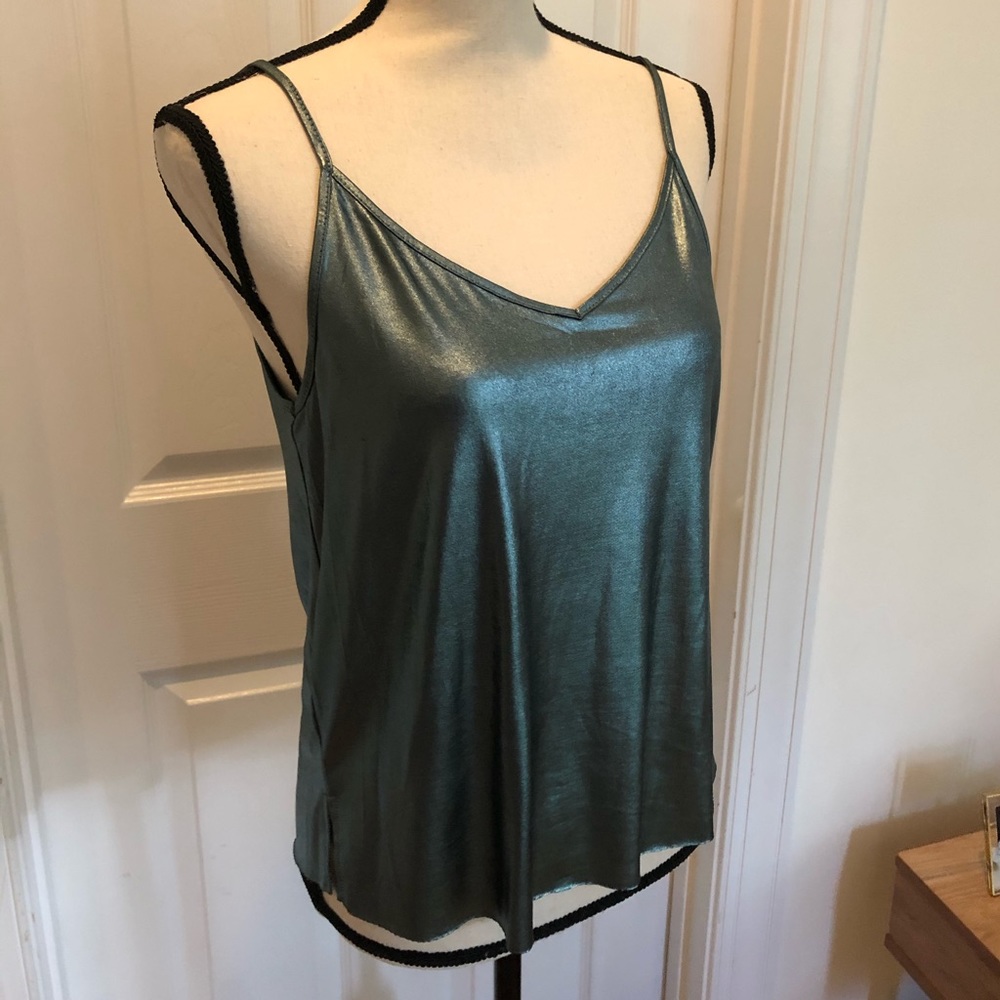 BLUE METALLIC TANK TOP CAMI